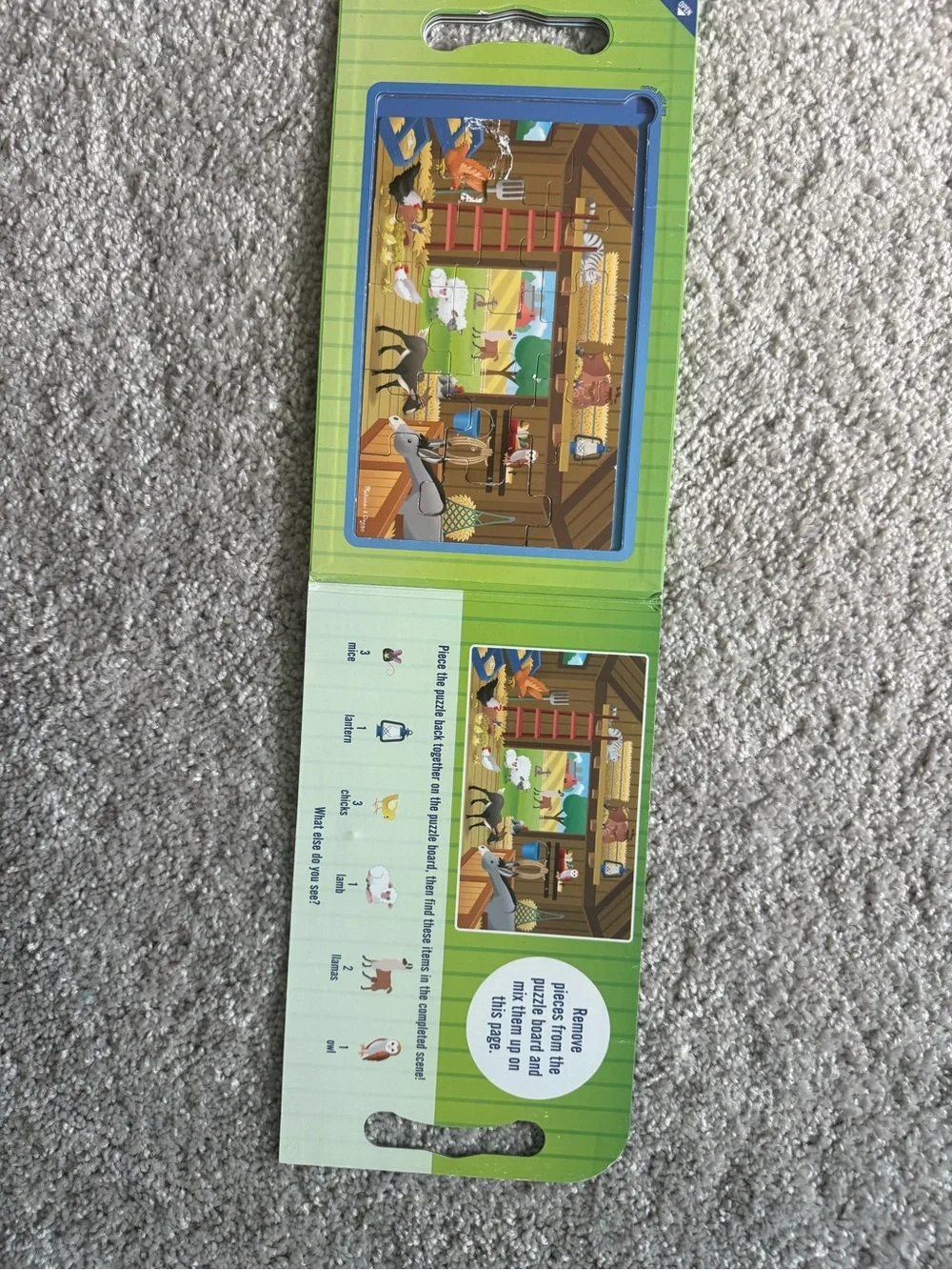 Melissa & Doug Farm Magnetic Take-Along Jigsaw Puzzles - Green/Blue/Red